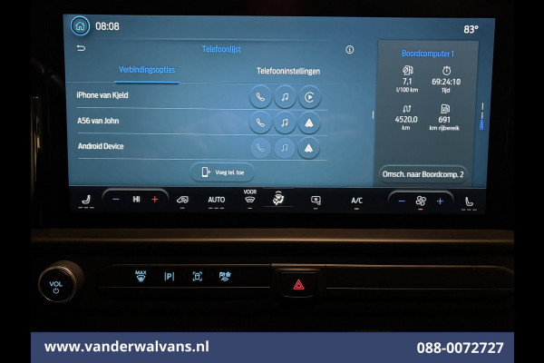Ford Transit Custom 2.0 TDCI 136pk L2H1 Euro6 Airco | Camera | LED | Apple Carplay | Cruisecontrol | 2500kg Trekhaak LM Velgen, Android Auto, Verwarmde voorruit, Stoelverwarming, Parkeersensoren, Bijrijdersbank