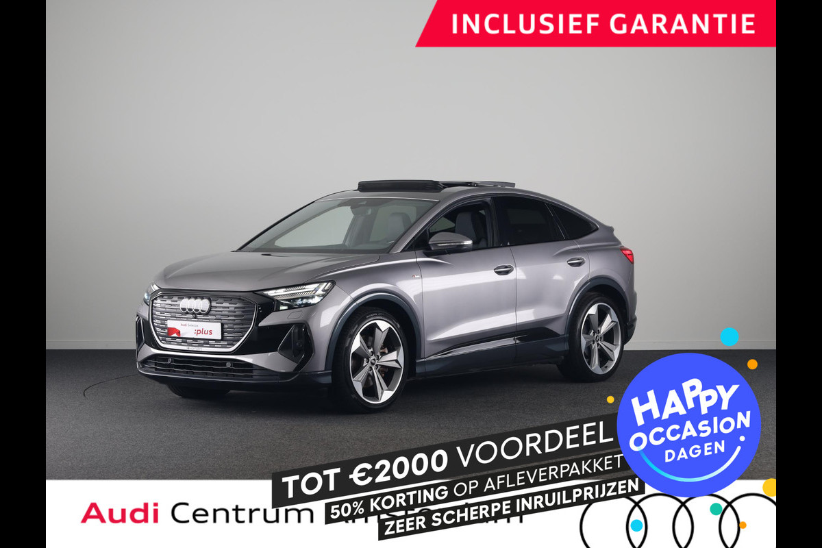 Audi Q4 Sportback e-tron 40 S edition 77 kWh 204 pk | Navigatie | Warmtepomp | Panoramadak | Parkeersensoren | Achteruitrijcamera | Lederen bekleding | Lichtmetalen velgen 21" | SONOS soundsystem | S-Line |