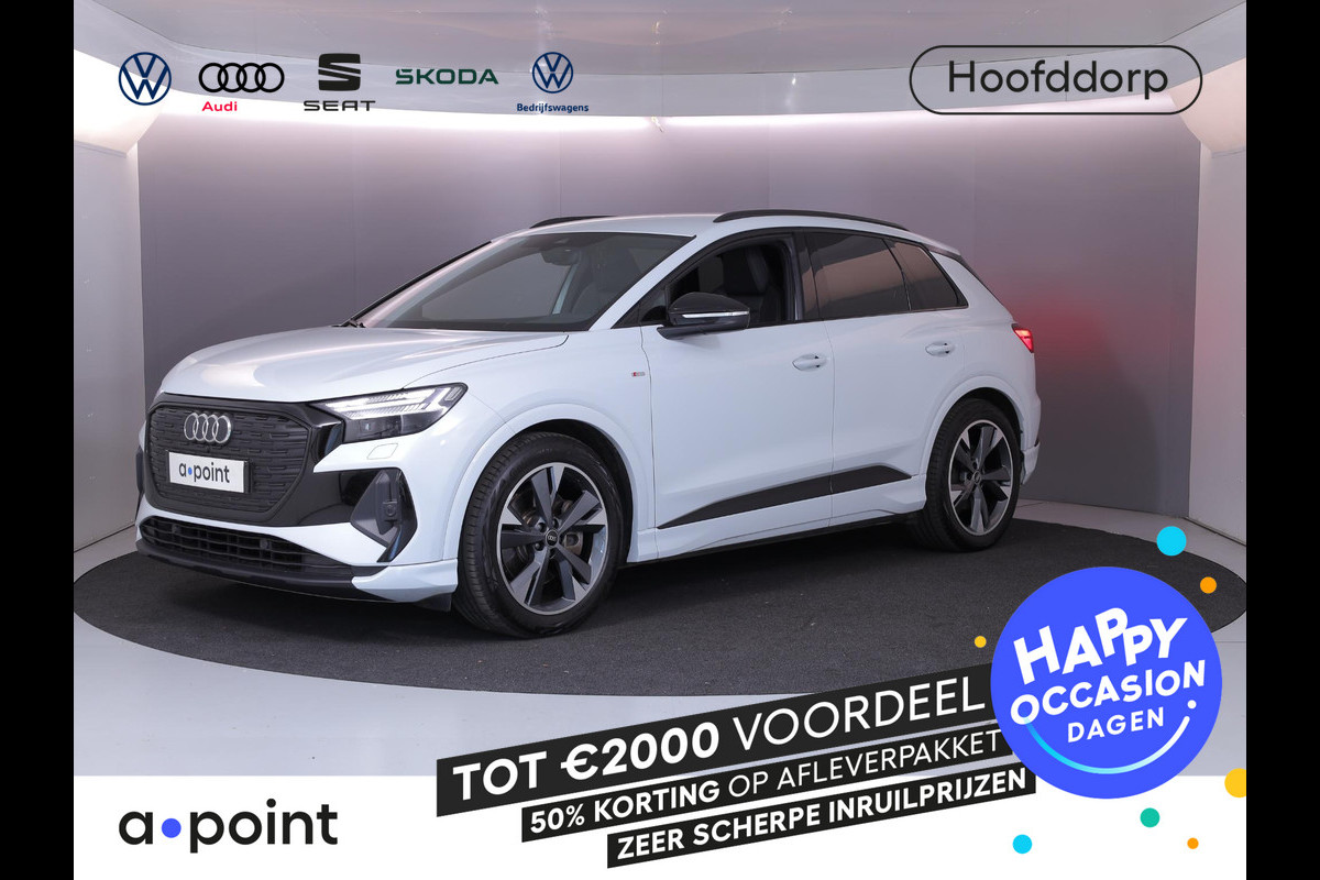 Audi Q4 e-tron 50 quattro Launch edition S Competition 77 kWh 299 pk | Navigatie | Warmtepomp | Trekhaak (wegklapbaar) | Parkeersensoren | Achteruitrijcamera | Elektr. voorstoelen | S-Line |