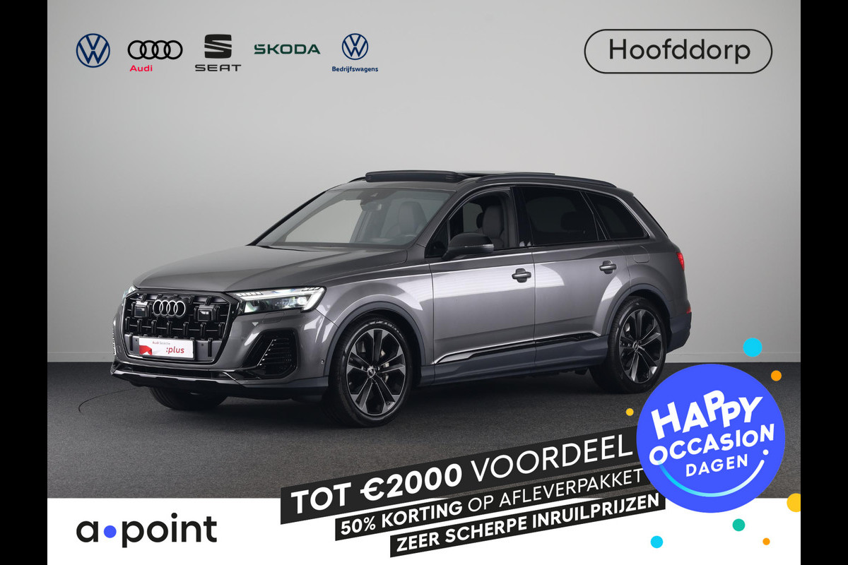 Audi Q7 55 TFSI e quattro Pro Line S 394 pk S-tronic | Verlengde garantie | Navigatie | Panoramadak | Elektr. trekhaak | Laserlicht | Luchtvering | Lederen bekleding | B&O Soundsystem | Vierwielbesturing |