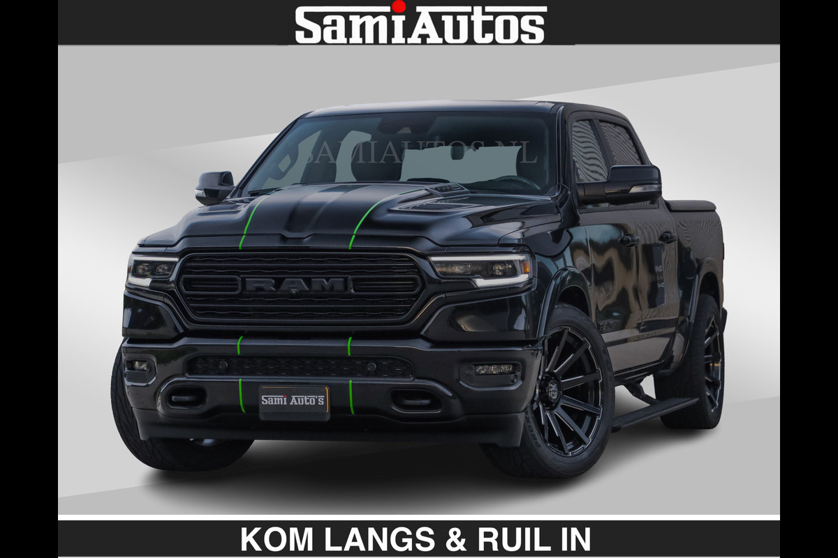 Dodge Ram LIMITED 5.7 V8 HEMI | TOP STAAT | BOM VOL | HUD | LUCHTVERING | STRIPING | BREDE WIELEN | OPEN UITLAAT KLEP | ADAPTIVE | PANO |  CREW CAB | DUBBELE CABINE | 5 PERSOONS |