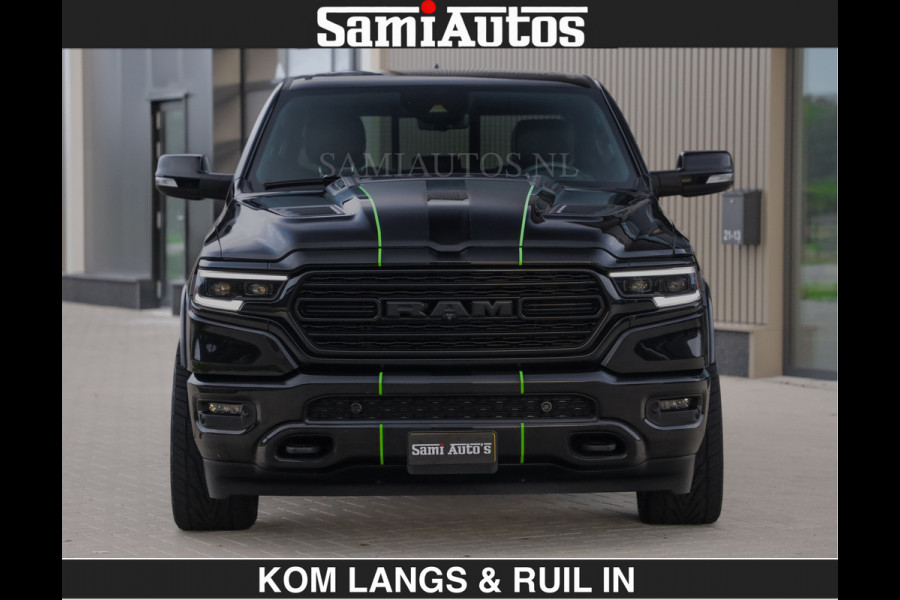 Dodge Ram LIMITED 5.7 V8 HEMI | TOP STAAT | BOM VOL | HUD | LUCHTVERING | STRIPING | BREDE WIELEN | OPEN UITLAAT KLEP | ADAPTIVE | PANO |  CREW CAB | DUBBELE CABINE | 5 PERSOONS |