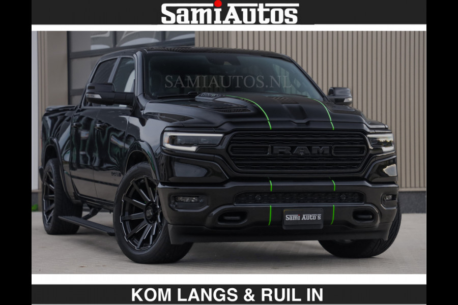 Dodge Ram LIMITED 5.7 V8 HEMI | TOP STAAT | BOM VOL | HUD | LUCHTVERING | STRIPING | BREDE WIELEN | OPEN UITLAAT KLEP | ADAPTIVE | PANO |  CREW CAB | DUBBELE CABINE | 5 PERSOONS |
