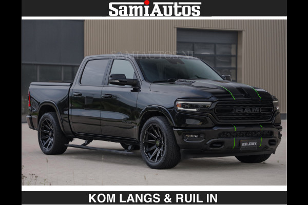 Dodge Ram LIMITED 5.7 V8 HEMI | TOP STAAT | BOM VOL | HUD | LUCHTVERING | STRIPING | BREDE WIELEN | OPEN UITLAAT KLEP | ADAPTIVE | PANO |  CREW CAB | DUBBELE CABINE | 5 PERSOONS |