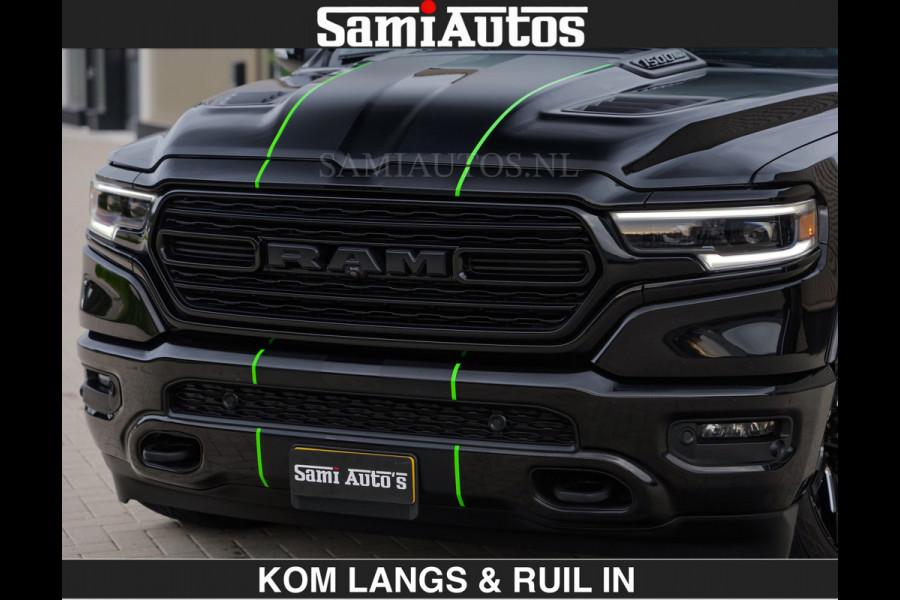 Dodge Ram LIMITED 5.7 V8 HEMI | TOP STAAT | BOM VOL | HUD | LUCHTVERING | STRIPING | BREDE WIELEN | OPEN UITLAAT KLEP | ADAPTIVE | PANO |  CREW CAB | DUBBELE CABINE | 5 PERSOONS |