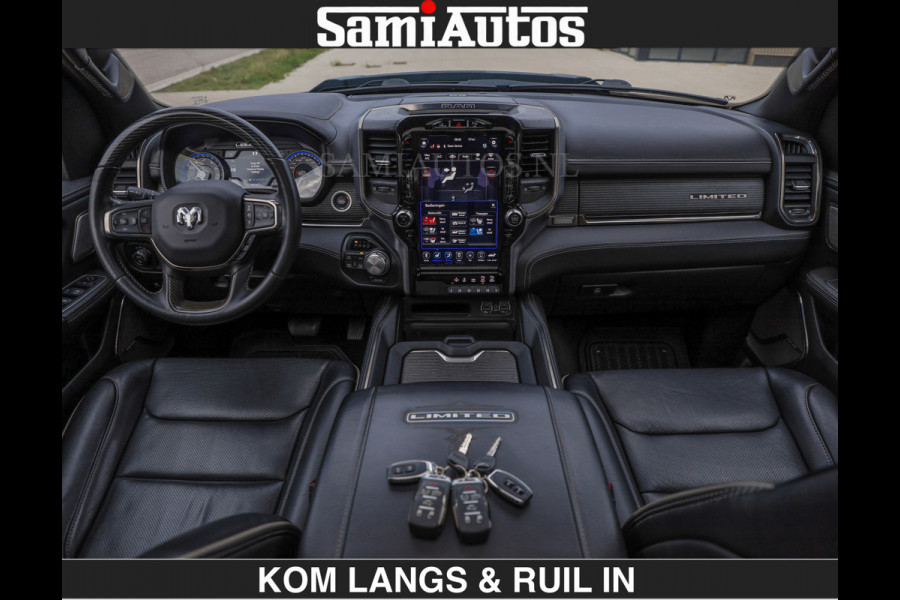 Dodge Ram LIMITED 5.7 V8 HEMI | TOP STAAT | BOM VOL | HUD | LUCHTVERING | STRIPING | BREDE WIELEN | OPEN UITLAAT KLEP | ADAPTIVE | PANO |  CREW CAB | DUBBELE CABINE | 5 PERSOONS |