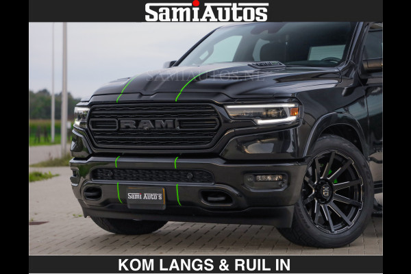 Dodge Ram LIMITED 5.7 V8 HEMI | TOP STAAT | BOM VOL | HUD | LUCHTVERING | STRIPING | BREDE WIELEN | OPEN UITLAAT KLEP | ADAPTIVE | PANO |  CREW CAB | DUBBELE CABINE | 5 PERSOONS |