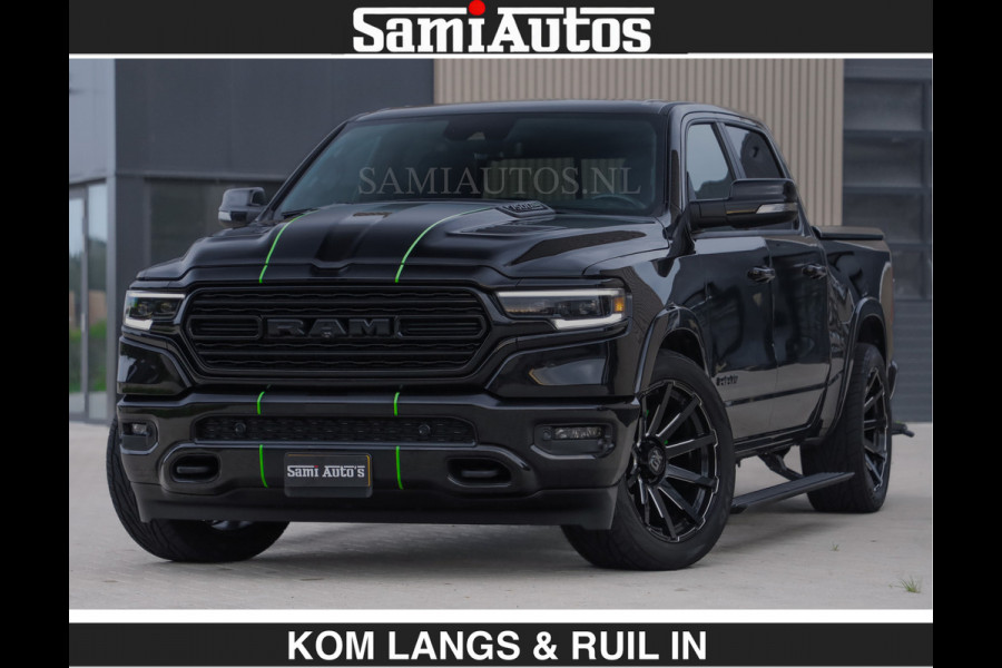 Dodge Ram LIMITED 5.7 V8 HEMI | TOP STAAT | BOM VOL | HUD | LUCHTVERING | STRIPING | BREDE WIELEN | OPEN UITLAAT KLEP | ADAPTIVE | PANO |  CREW CAB | DUBBELE CABINE | 5 PERSOONS |