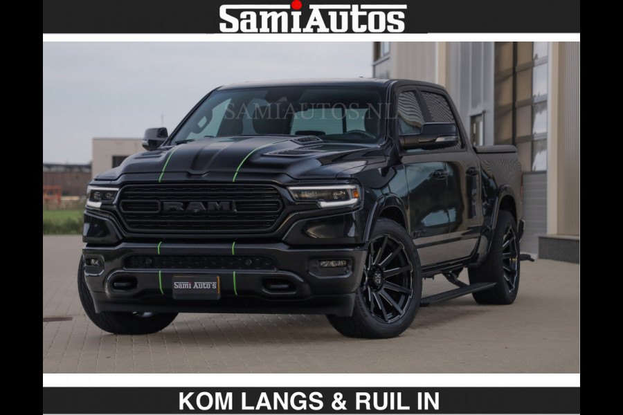 Dodge Ram LIMITED 5.7 V8 HEMI | TOP STAAT | BOM VOL | HUD | LUCHTVERING | STRIPING | BREDE WIELEN | OPEN UITLAAT KLEP | ADAPTIVE | PANO |  CREW CAB | DUBBELE CABINE | 5 PERSOONS |