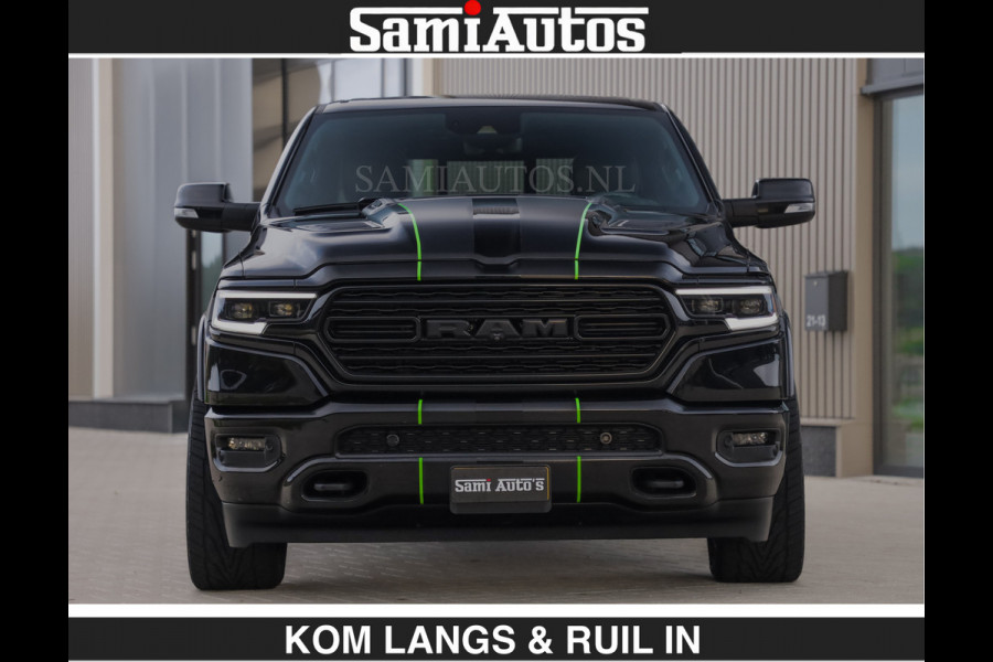 Dodge Ram LIMITED 5.7 V8 HEMI | TOP STAAT | BOM VOL | HUD | LUCHTVERING | STRIPING | BREDE WIELEN | OPEN UITLAAT KLEP | ADAPTIVE | PANO |  CREW CAB | DUBBELE CABINE | 5 PERSOONS |