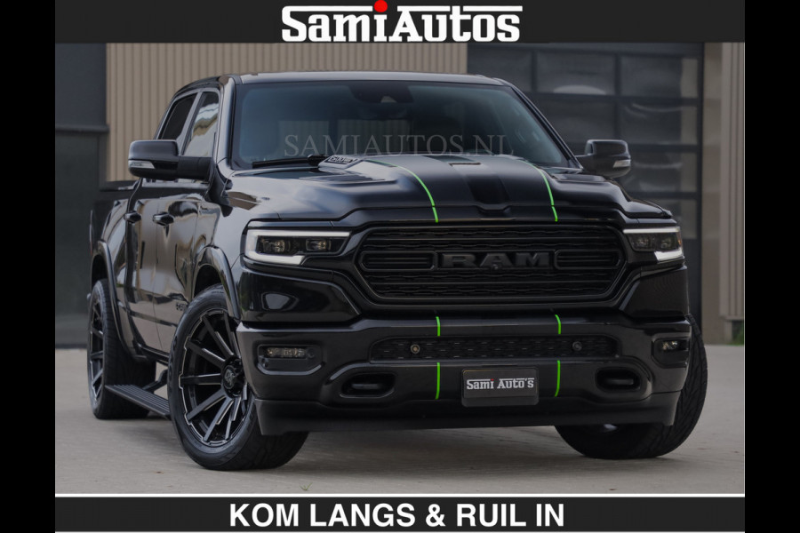 Dodge Ram LIMITED 5.7 V8 HEMI | TOP STAAT | BOM VOL | HUD | LUCHTVERING | STRIPING | BREDE WIELEN | OPEN UITLAAT KLEP | ADAPTIVE | PANO |  CREW CAB | DUBBELE CABINE | 5 PERSOONS |