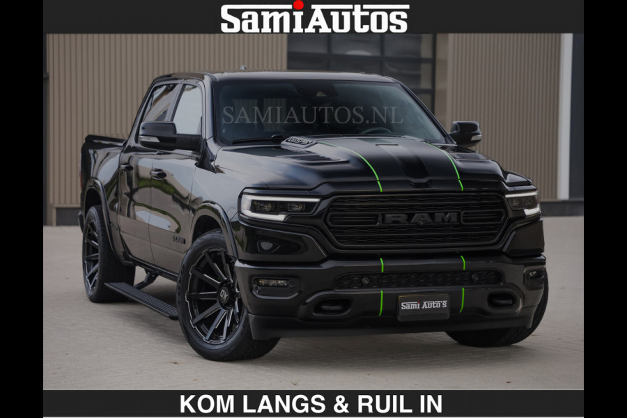 Dodge Ram LIMITED 5.7 V8 HEMI | TOP STAAT | BOM VOL | HUD | LUCHTVERING | STRIPING | BREDE WIELEN | OPEN UITLAAT KLEP | ADAPTIVE | PANO |  CREW CAB | DUBBELE CABINE | 5 PERSOONS |
