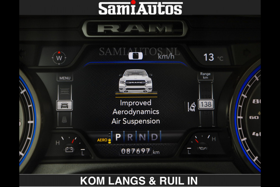 Dodge Ram LIMITED 5.7 V8 HEMI | TOP STAAT | BOM VOL | HUD | LUCHTVERING | STRIPING | BREDE WIELEN | OPEN UITLAAT KLEP | ADAPTIVE | PANO |  CREW CAB | DUBBELE CABINE | 5 PERSOONS |