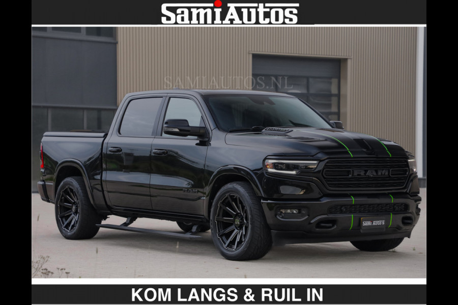 Dodge Ram LIMITED 5.7 V8 HEMI | TOP STAAT | BOM VOL | HUD | LUCHTVERING | STRIPING | BREDE WIELEN | OPEN UITLAAT KLEP | ADAPTIVE | PANO |  CREW CAB | DUBBELE CABINE | 5 PERSOONS |