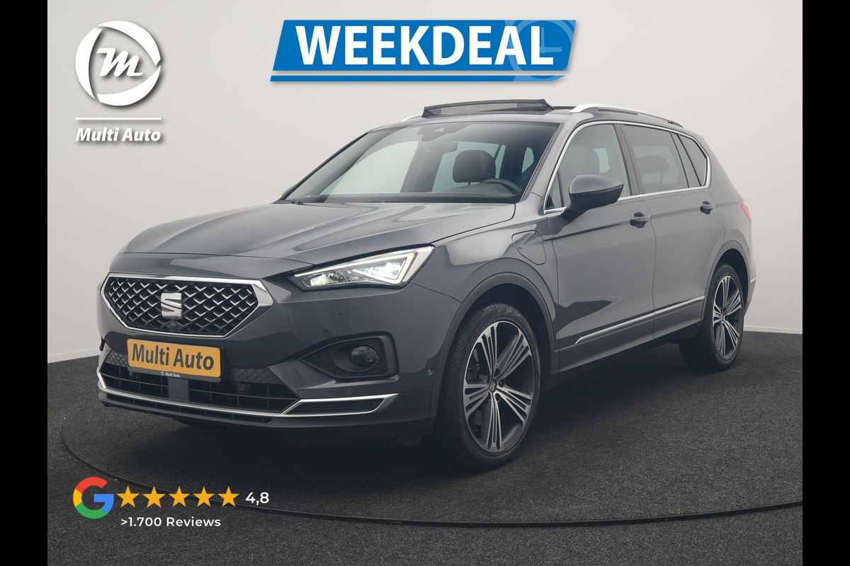 Seat Tarraco 1.4 TSI e-Hybrid Xcellence PHEV 245pk Dealer O.H. | Panodak | Adaptive Cruise | 360 Camera | Sfeerverlichting | Voorstoelen Verwarmd | Keyless | Blis | Apple Carplay | Navigatie | DAB | Plug In Hybrid |