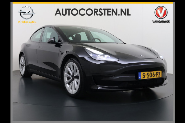 Tesla Model 3 RWD 60kWh Warmtepomp LFP-Accu SOH 91% Traffic Aware Cruise Control+Autom.Sturen Camera's Navi Ecc Stoel+Stuurverwarming Elek.Ach Lmv 19" AMD Ryzen™ Elek.Stoelen+Memory Isofix Regen-Lichtsensor 1e Eigenaar Origineel Nederlandse Auto