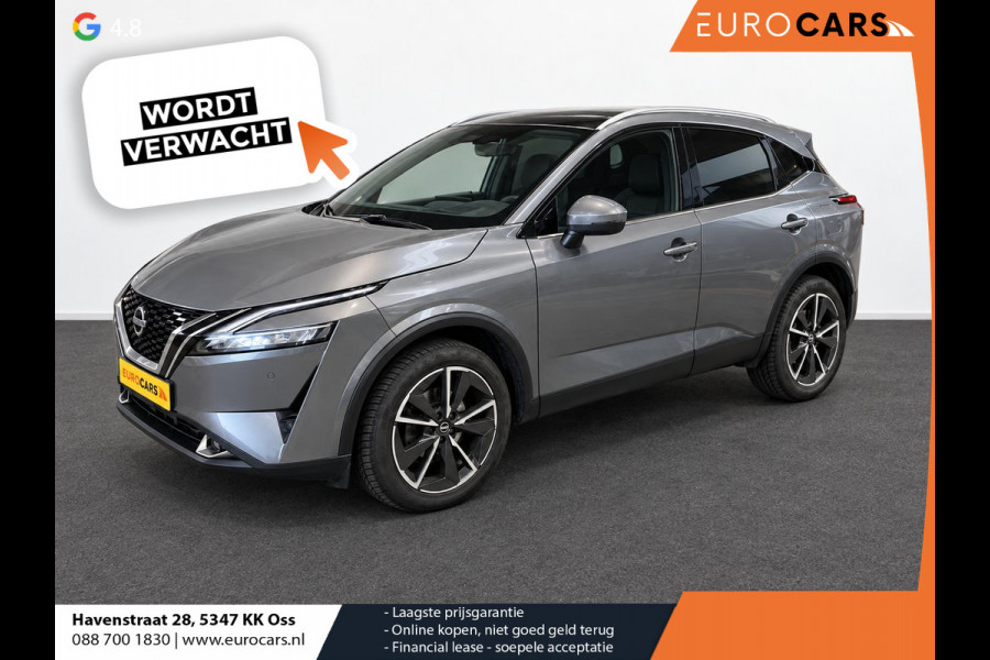 Nissan QASHQAI 1.3 MHEV Automaat Tekna Plus Navigatie Apple Carplay/Android Auto Parkeersensoren 360 camera Adaptive cruise control Panoramadak Elektrische achterklep Elektrische bestuurderstoel Stoel-en stuurverwarming Ledverlichting Climate Control
