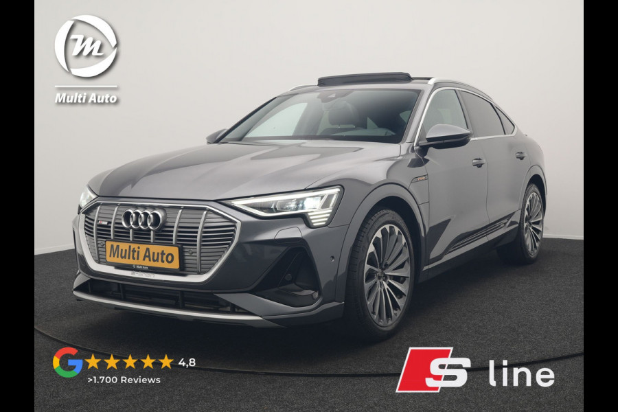 Audi e-tron Sportback 55 quattro S Line 95 kWh SOH 93,3% 408pk Dealer O.H | Trekhaak Afn. | Adaptive Cruise | Camera | Bang & Olufsen | Alcantara Sportstoelen Memory & Verwarmd | Keyless | Apple Carplay | BLIS | Navigatie | Virtual | DAB | 21"L.M |