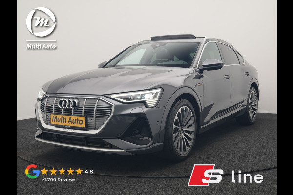 Audi e-tron Sportback 55 quattro S Line 95 kWh SOH 93,3% 408pk Dealer O.H | Trekhaak Afn. | Adaptive Cruise | Camera | Bang & Olufsen | Alcantara Sportstoelen Memory & Verwarmd | Keyless | Apple Carplay | BLIS | Navigatie | Virtual | DAB | 21"L.M |
