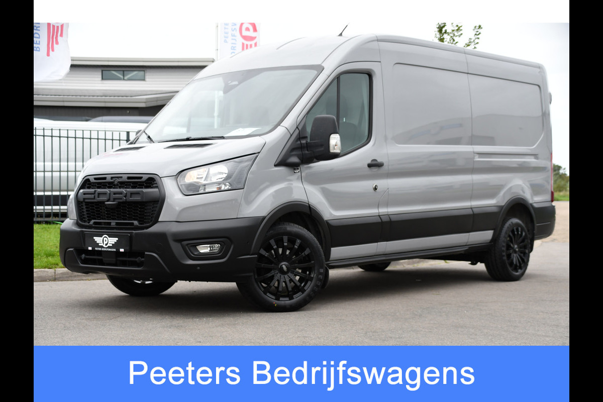 Ford Transit 350 2.0 TDCI L3H2 Raptor Edition FACELIFT! Virtual, 360 Camera, Carplay, Adaptieve Cruise, Stoelverwarming, Stuur verwarming, 165pk, automaat, Trekhaak, Uniek!