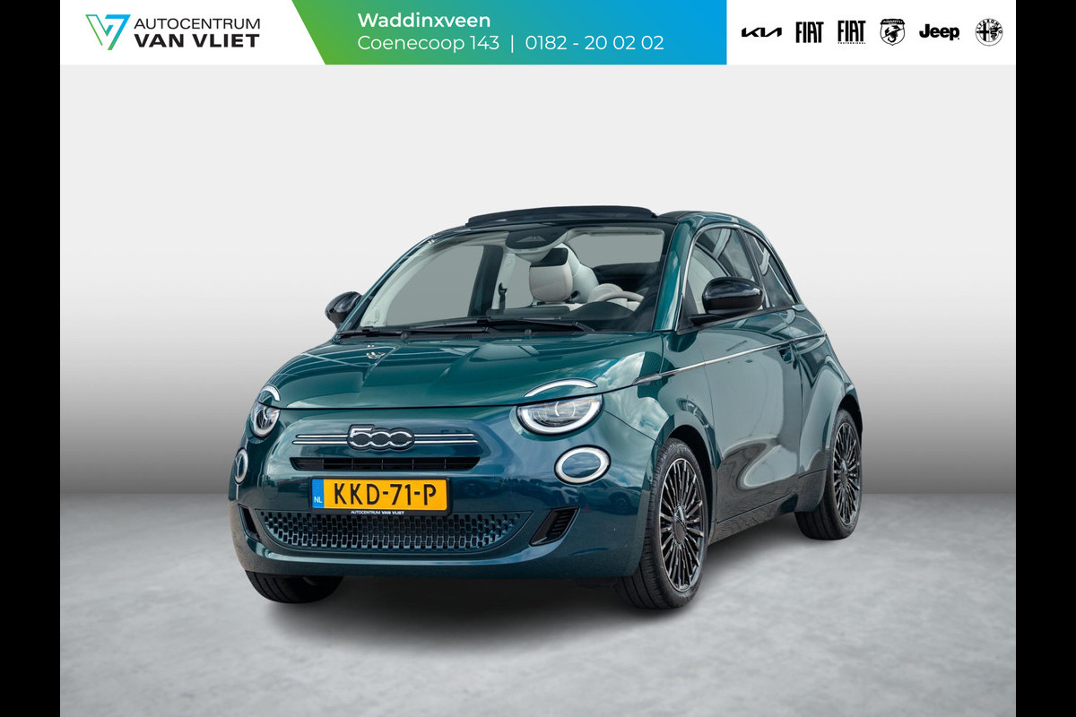 Fiat 500C Hybrid La Prima Cabrio | Clima | LED | PDC | JBL Premium Audio | 17" | Camera | Canneloni Ivory/Piombo interieur