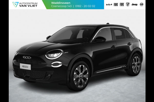 Fiat 600 1.2 Hybrid 136pk La Prima | Leder | Stoelmassage | Trekhaak | Camera| Carplay | Adapt. Cruise | Winter Pack