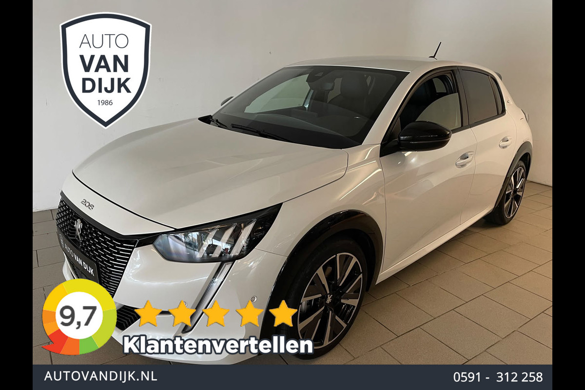 Peugeot 208 1.2 PureTech GT Pack 130PK AUTOMAAT PARELMOER WIT AIRCO CLIMA NAVI CRUISE KEYLESS APPLE CARPLAY PRIVACYGLAS NIEUWSTAAT