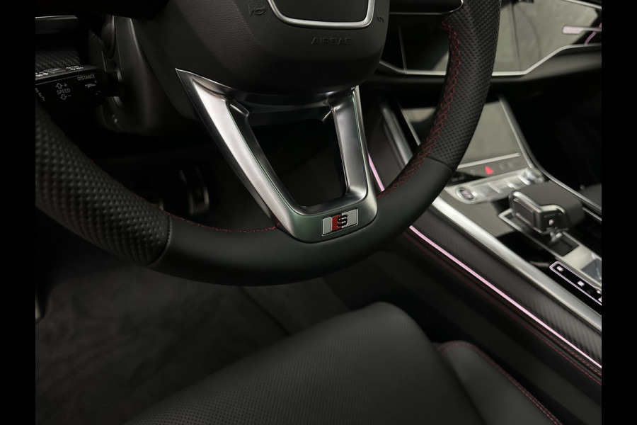 Audi Q8 60e Competition 490pk | 4WS | Massage | Carbon | Ventilatie | Valcona Leder+ Pakket | B&O Sound | 23'' | Alcantara hemel | Head-Up | Soft-Close | Panorama | 2x Memory | Trekhaak | Keyless-Entry | Luchtvering | Nieuw | Fabrieksgarantie.