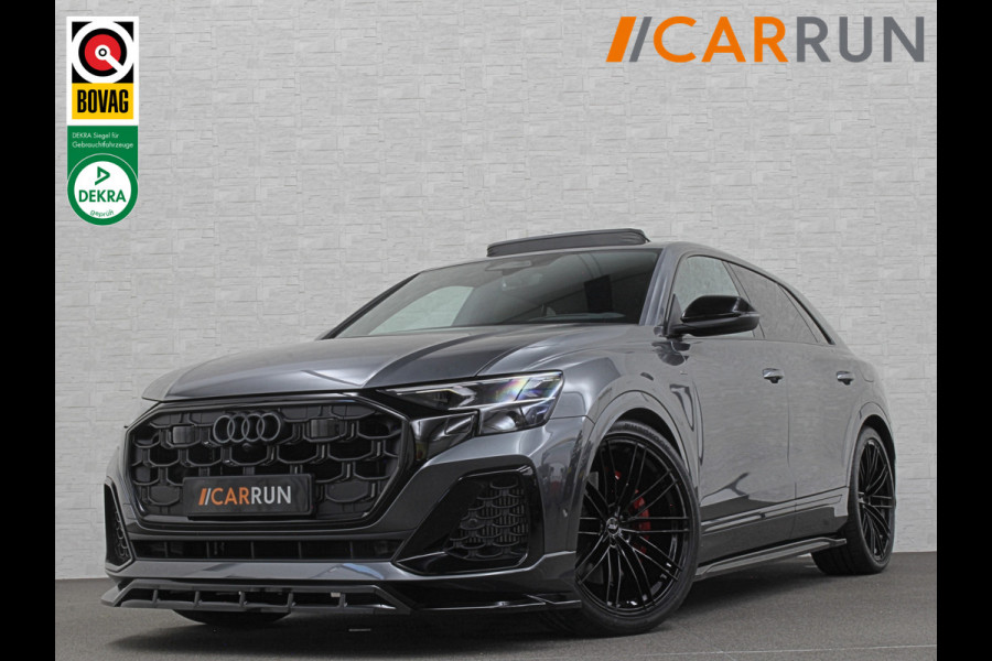 Audi Q8 60e Competition 490pk | 4WS | Massage | Carbon | Ventilatie | Valcona Leder+ Pakket | B&O Sound | 23'' | Alcantara hemel | Head-Up | Soft-Close | Panorama | 2x Memory | Trekhaak | Keyless-Entry | Luchtvering | Nieuw | Fabrieksgarantie.