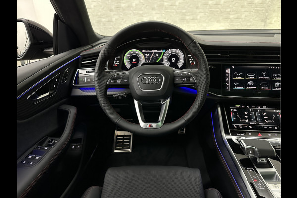 Audi Q8 60e Competition 490pk | 4WS | Massage | Carbon | Ventilatie | Valcona Leder+ Pakket | B&O Sound | 23'' | Alcantara hemel | Head-Up | Soft-Close | Panorama | 2x Memory | Trekhaak | Keyless-Entry | Luchtvering | Nieuw | Fabrieksgarantie.