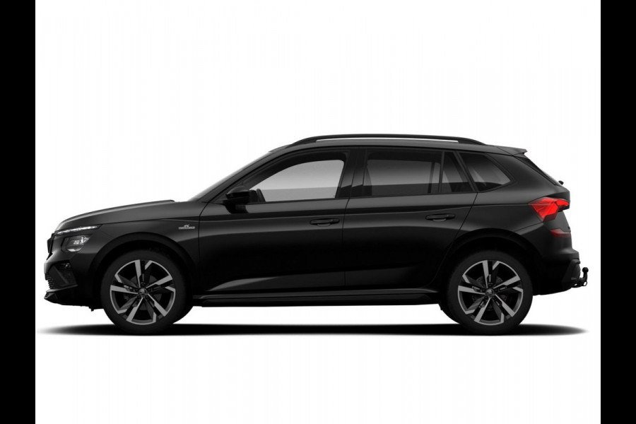 Škoda Kamiq 1.0 TSI Monte Carlo 115 pk 7 versn. DSG | Travel Assist Plus | Navigatie Pakket | Winter Premium & Charging | Trekhaak | Variabele Bagageruimtevloer Ruimtebesparend | Velgen: 18" lichtmetalen velgen Ursa Monte Carlo, zwart