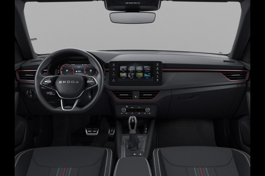 Škoda Kamiq 1.0 TSI Monte Carlo 115 pk 7 versn. DSG | Travel Assist Plus | Navigatie Pakket | Winter Premium & Charging | Trekhaak | Variabele Bagageruimtevloer Ruimtebesparend | Velgen: 18" lichtmetalen velgen Ursa Monte Carlo, zwart