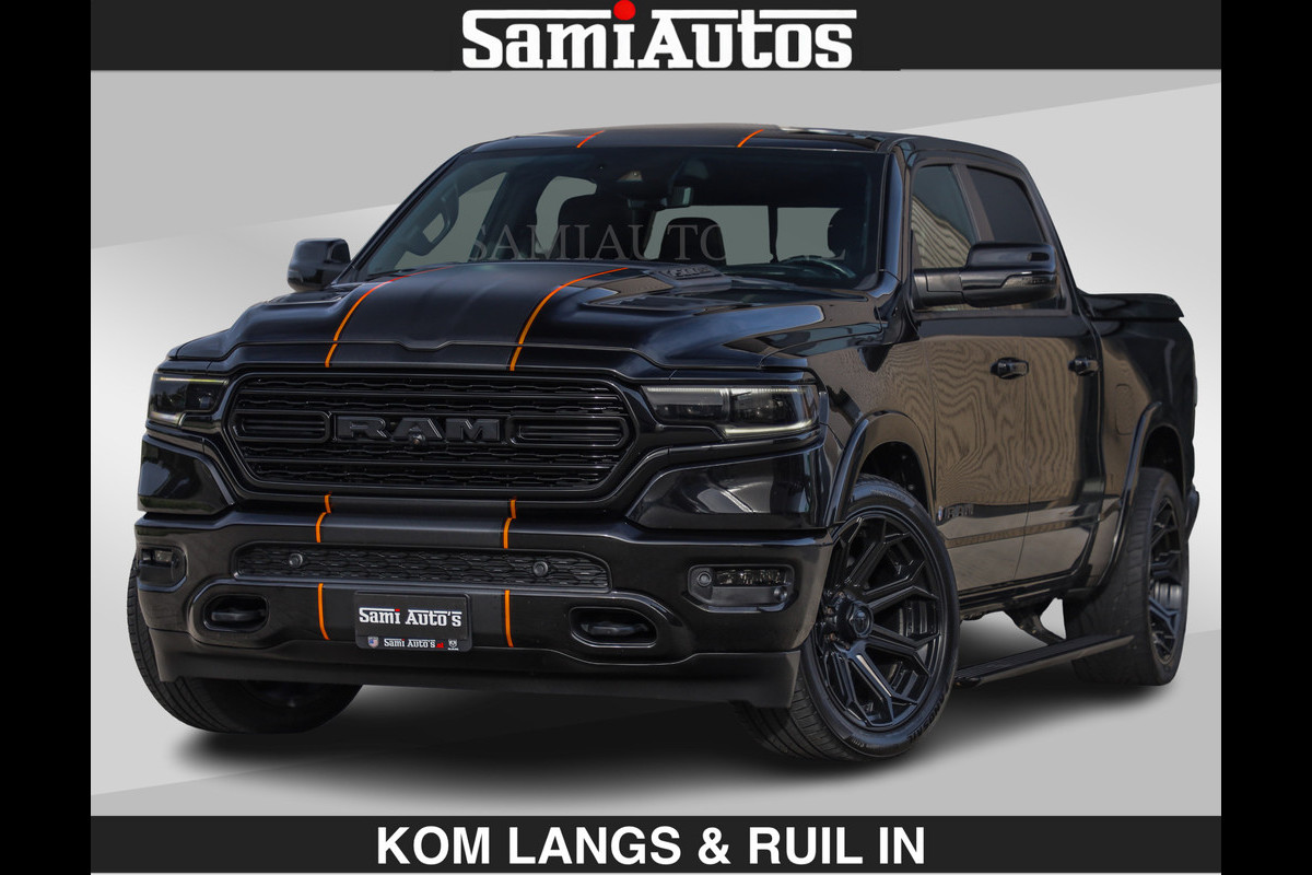 Dodge Ram BEAST | LIMITED 5.7 V8 HEMI | HUD | STRIPING | BREDE WIELEN | BLACK ON BLACK | LUCHTVERING | BOM VOL | DC | CREW CAB DUBBELE CABINE | 5 PERSOONS | GRIJSKENTEKEN |