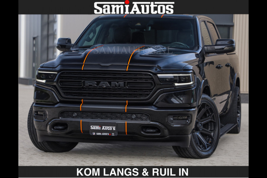 Dodge Ram BEAST | LIMITED 5.7 V8 HEMI | HUD | STRIPING | BREDE WIELEN | BLACK ON BLACK | LUCHTVERING | BOM VOL | DC | CREW CAB DUBBELE CABINE | 5 PERSOONS | GRIJSKENTEKEN |