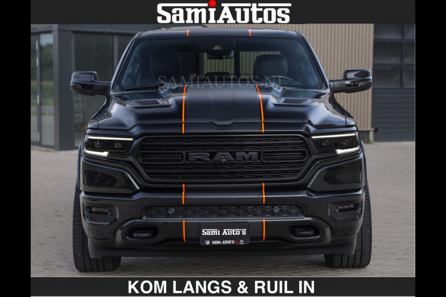 Dodge Ram BEAST | LIMITED 5.7 V8 HEMI | HUD | STRIPING | BREDE WIELEN | BLACK ON BLACK | LUCHTVERING | BOM VOL | DC | CREW CAB DUBBELE CABINE | 5 PERSOONS | GRIJSKENTEKEN |