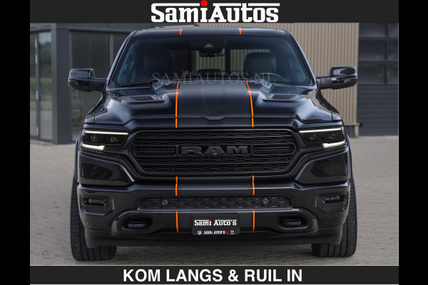 Dodge Ram BEAST | LIMITED 5.7 V8 HEMI | HUD | STRIPING | BREDE WIELEN | BLACK ON BLACK | LUCHTVERING | BOM VOL | DC | CREW CAB DUBBELE CABINE | 5 PERSOONS | GRIJSKENTEKEN |