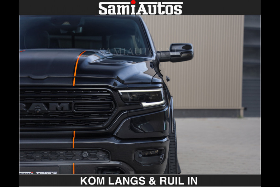 Dodge Ram BEAST | LIMITED 5.7 V8 HEMI | HUD | STRIPING | BREDE WIELEN | BLACK ON BLACK | LUCHTVERING | BOM VOL | DC | CREW CAB DUBBELE CABINE | 5 PERSOONS | GRIJSKENTEKEN |