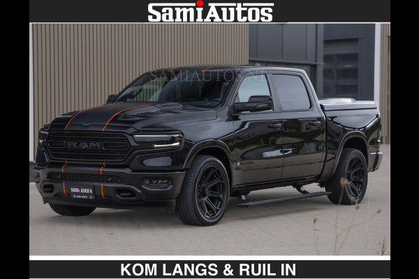Dodge Ram BEAST | LIMITED 5.7 V8 HEMI | HUD | STRIPING | BREDE WIELEN | BLACK ON BLACK | LUCHTVERING | BOM VOL | DC | CREW CAB DUBBELE CABINE | 5 PERSOONS | GRIJSKENTEKEN |