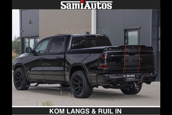 Dodge Ram BEAST | LIMITED 5.7 V8 HEMI | HUD | STRIPING | BREDE WIELEN | BLACK ON BLACK | LUCHTVERING | BOM VOL | DC | CREW CAB DUBBELE CABINE | 5 PERSOONS | GRIJSKENTEKEN |