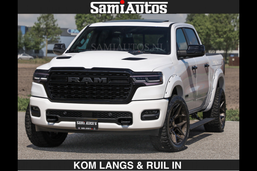 Dodge Ram LIMITED H.O 540 PK 706Nm | €84950,- excl | Massage + Full Option | De Meest Luxe en Volle Pick-Up in zijn Klasse | Comfortabele Dubbele Cabine met Royale 5 Zitplaatsen | BPM vrij | Nu Leverbaar uit Voorraad | Voorraad Nr 2336 - 7700 | De specialist in Amerikaanse pick‑ups in Nederland en Europa.