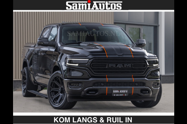 Dodge Ram BEAST | LIMITED 5.7 V8 HEMI | HUD | STRIPING | BREDE WIELEN | BLACK ON BLACK | LUCHTVERING | BOM VOL | DC | CREW CAB DUBBELE CABINE | 5 PERSOONS | GRIJSKENTEKEN |