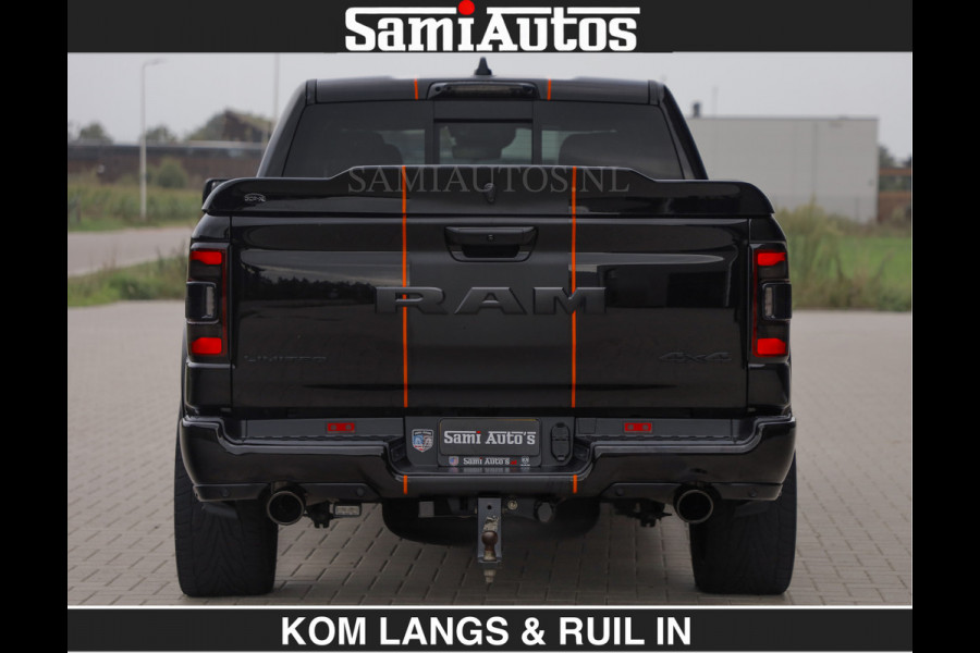 Dodge Ram BEAST | LIMITED 5.7 V8 HEMI | HUD | STRIPING | BREDE WIELEN | BLACK ON BLACK | LUCHTVERING | BOM VOL | DC | CREW CAB DUBBELE CABINE | 5 PERSOONS | GRIJSKENTEKEN |