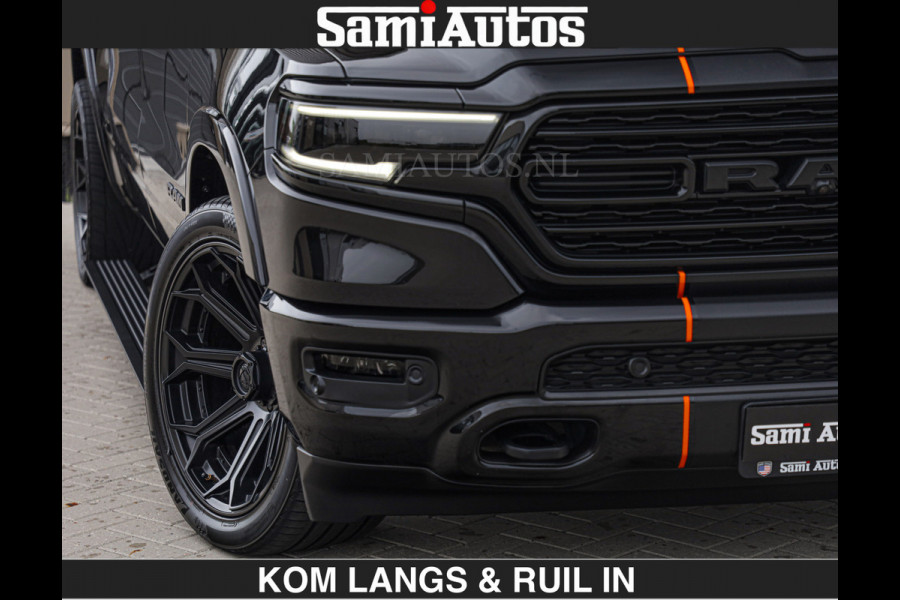 Dodge Ram BEAST | LIMITED 5.7 V8 HEMI | HUD | STRIPING | BREDE WIELEN | BLACK ON BLACK | LUCHTVERING | BOM VOL | DC | CREW CAB DUBBELE CABINE | 5 PERSOONS | GRIJSKENTEKEN |