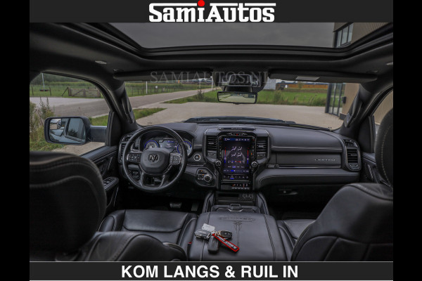 Dodge Ram BEAST | LIMITED 5.7 V8 HEMI | HUD | STRIPING | BREDE WIELEN | BLACK ON BLACK | LUCHTVERING | BOM VOL | DC | CREW CAB DUBBELE CABINE | 5 PERSOONS | GRIJSKENTEKEN |