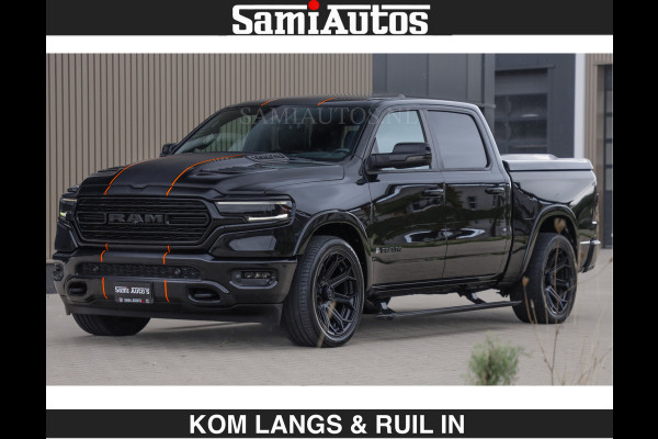 Dodge Ram BEAST | LIMITED 5.7 V8 HEMI | HUD | STRIPING | BREDE WIELEN | BLACK ON BLACK | LUCHTVERING | BOM VOL | DC | CREW CAB DUBBELE CABINE | 5 PERSOONS | GRIJSKENTEKEN |