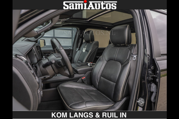 Dodge Ram BEAST | LIMITED 5.7 V8 HEMI | HUD | STRIPING | BREDE WIELEN | BLACK ON BLACK | LUCHTVERING | BOM VOL | DC | CREW CAB DUBBELE CABINE | 5 PERSOONS | GRIJSKENTEKEN |