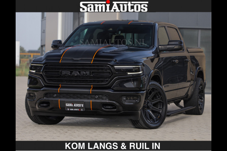 Dodge Ram BEAST | LIMITED 5.7 V8 HEMI | HUD | STRIPING | BREDE WIELEN | BLACK ON BLACK | LUCHTVERING | BOM VOL | DC | CREW CAB DUBBELE CABINE | 5 PERSOONS | GRIJSKENTEKEN |