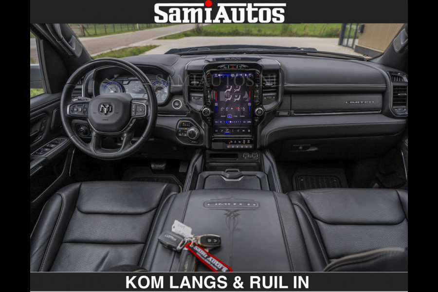 Dodge Ram BEAST | LIMITED 5.7 V8 HEMI | HUD | STRIPING | BREDE WIELEN | BLACK ON BLACK | LUCHTVERING | BOM VOL | DC | CREW CAB DUBBELE CABINE | 5 PERSOONS | GRIJSKENTEKEN |