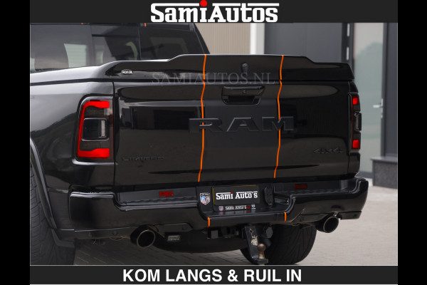 Dodge Ram BEAST | LIMITED 5.7 V8 HEMI | HUD | STRIPING | BREDE WIELEN | BLACK ON BLACK | LUCHTVERING | BOM VOL | DC | CREW CAB DUBBELE CABINE | 5 PERSOONS | GRIJSKENTEKEN |