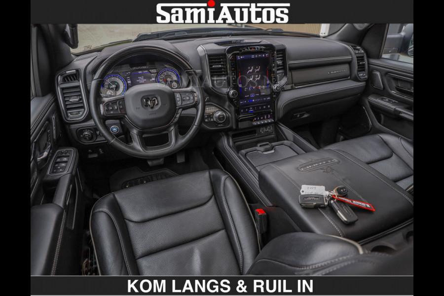 Dodge Ram BEAST | LIMITED 5.7 V8 HEMI | HUD | STRIPING | BREDE WIELEN | BLACK ON BLACK | LUCHTVERING | BOM VOL | DC | CREW CAB DUBBELE CABINE | 5 PERSOONS | GRIJSKENTEKEN |